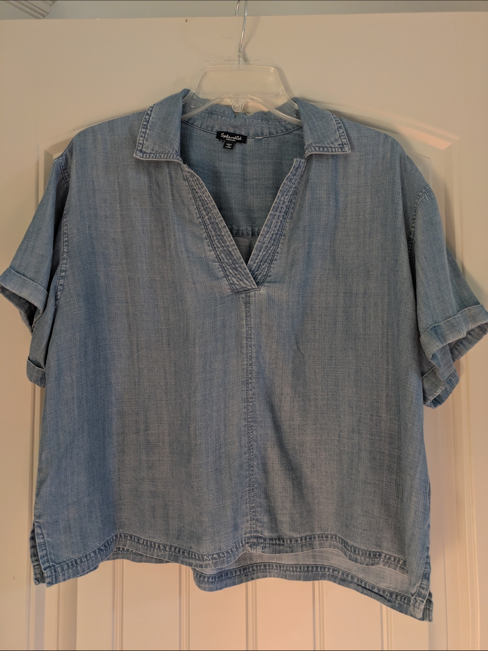 Splendid Light Blue Chambray V-Neck Tunic Short Length